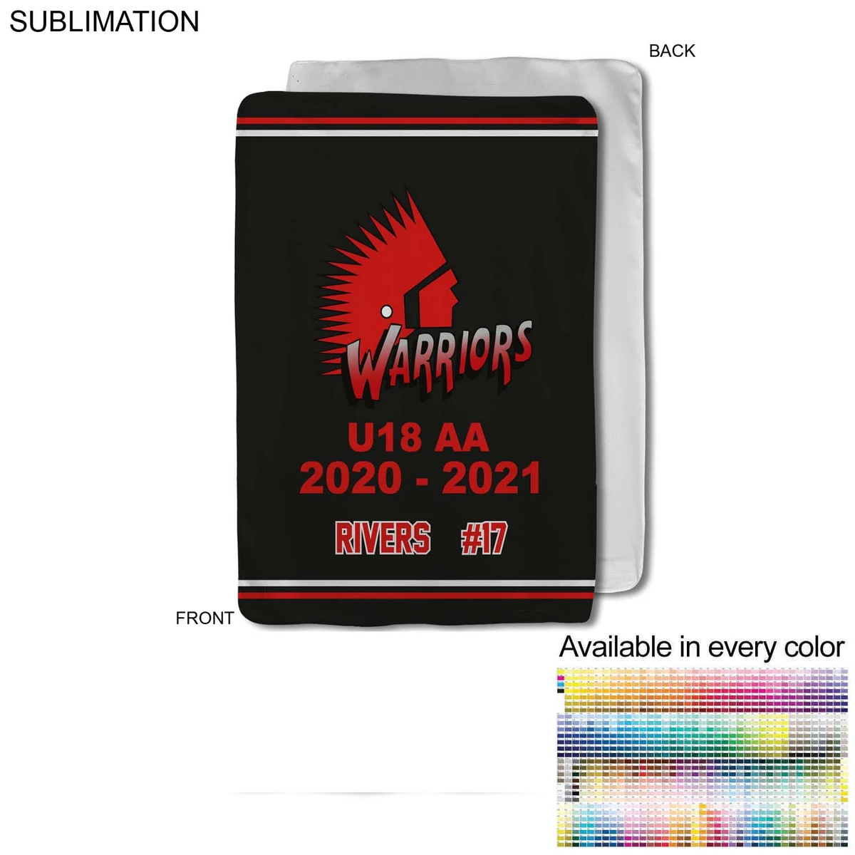 Team Blanket in Ultra Soft Microfleece, 30x40, Lap blanket, Sublimated edge to edge 1 side 1