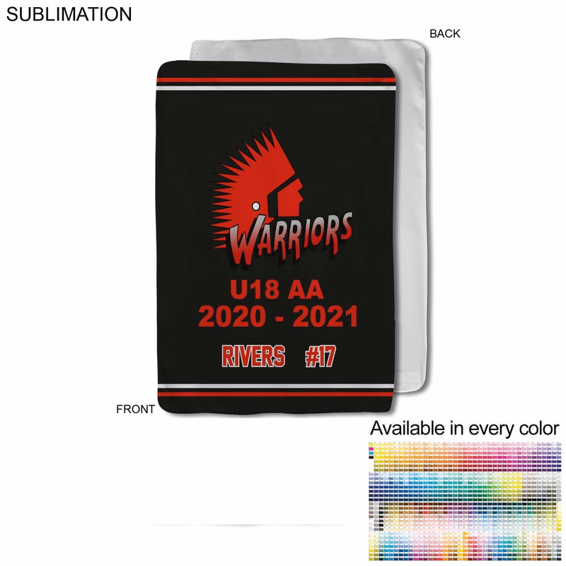 Team Blanket in Ultra Soft Microfleece, 30x40, Lap blanket, Sublimated edge to edge 1 side
