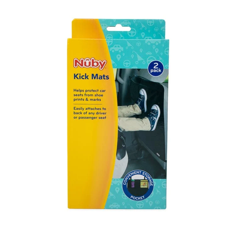 Nuby Kick Mats - Black 2 Pack Storage Compartment 1