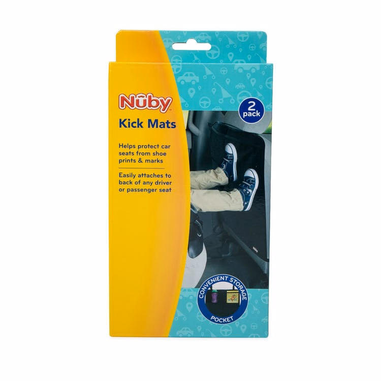 Nuby Kick Mats - Black 2 Pack Storage Compartment