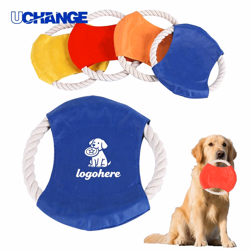 Customizable Durable Dog Disc with Rope Tug