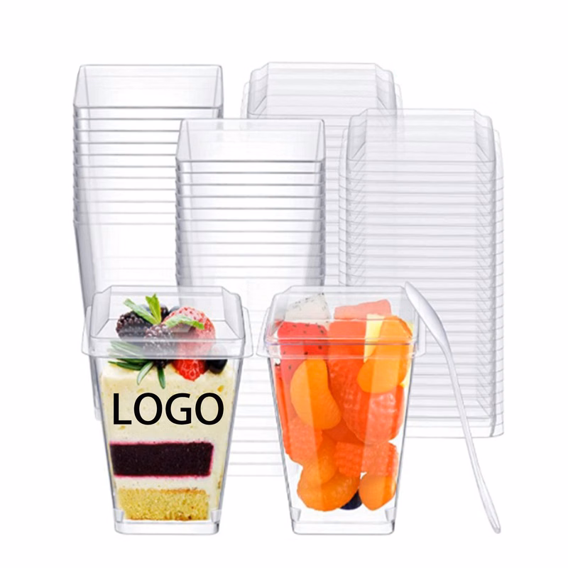 5 Oz Plastic Dessert Cups with Lids MOQ 10pcs
