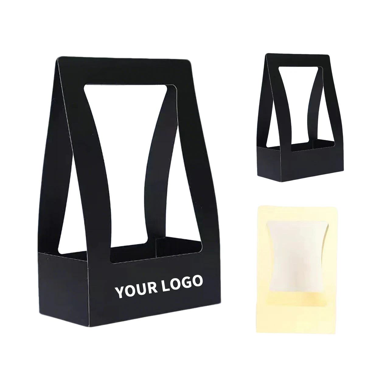 Foldable Paper Floral Tote Box With Handle 8.1" x 4.7" x 12.4" 1
