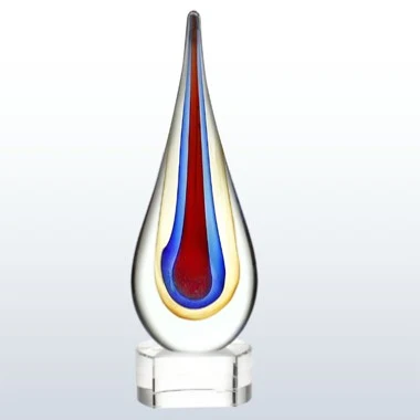 Teardrop Designer Art Glass Award - Yellow / Large 1
