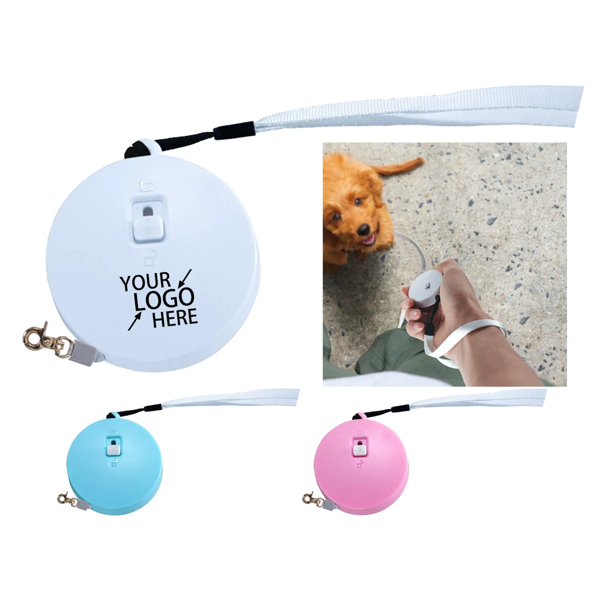 Automatic Retractable Traction Rope With Round Plastic Shell 1