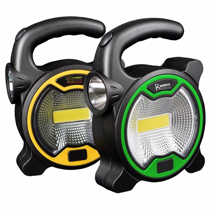 Portable LED COB Camping Flashlight with Side Torch Light