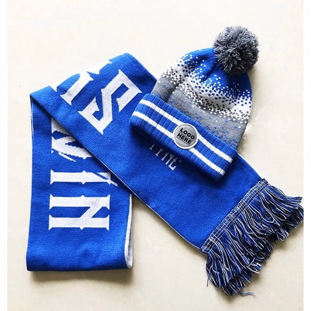 Pom Beanie and Scarf Set