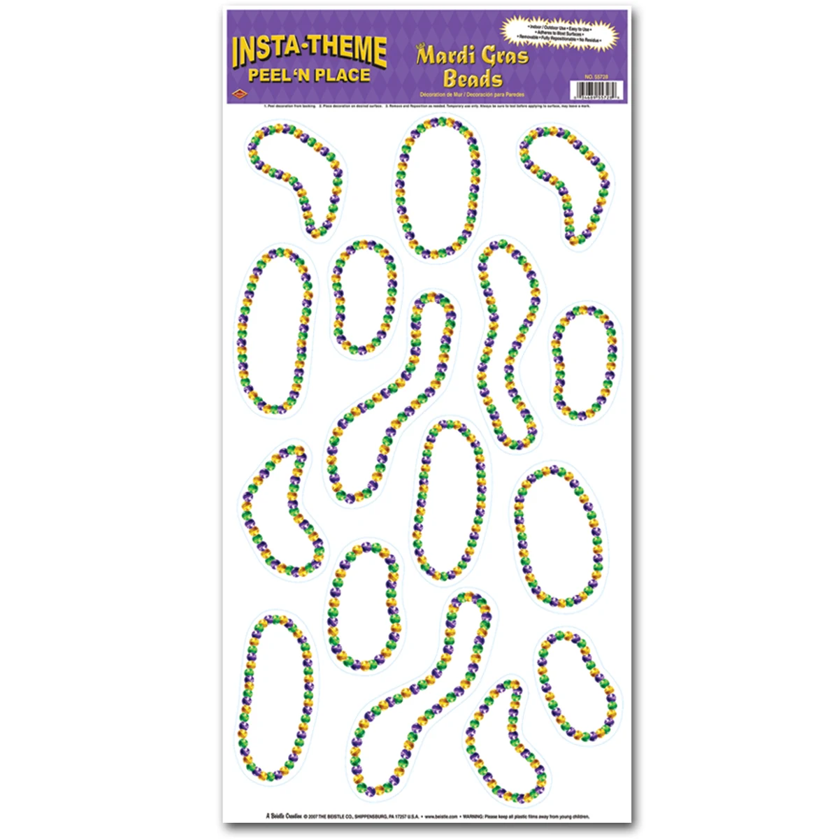 Mardi Gras Beads Peel 'N Place 1