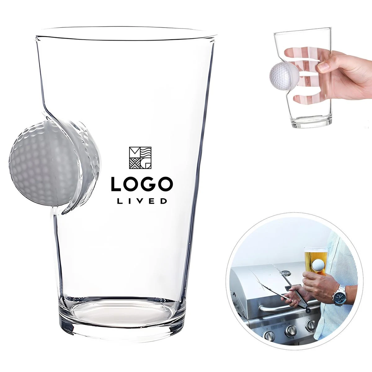 Creative Novel Golf Ball Glass Beer Mug Cup 1