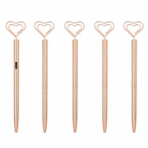 Heart Shaped Paper Clip Twist Metal Pen