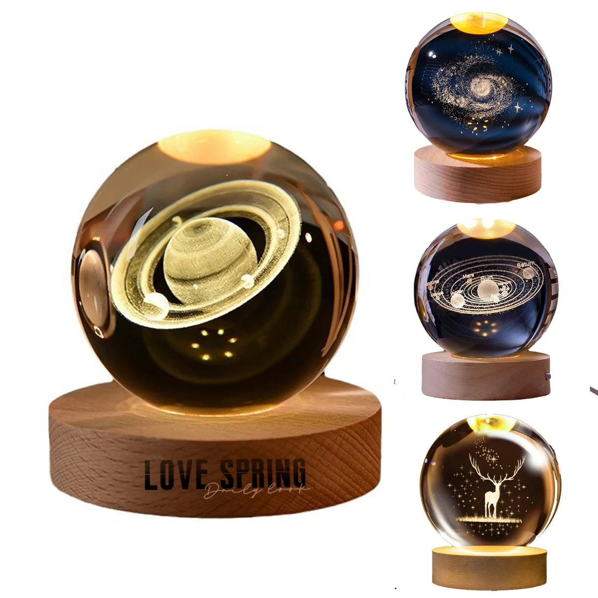 Birthday Valentine's Day Gift USB Illuminated Crystal Ball 1