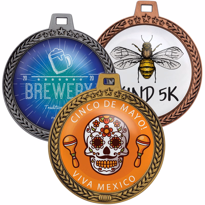 3" Speed Medal Wreath Border (2-Sided)