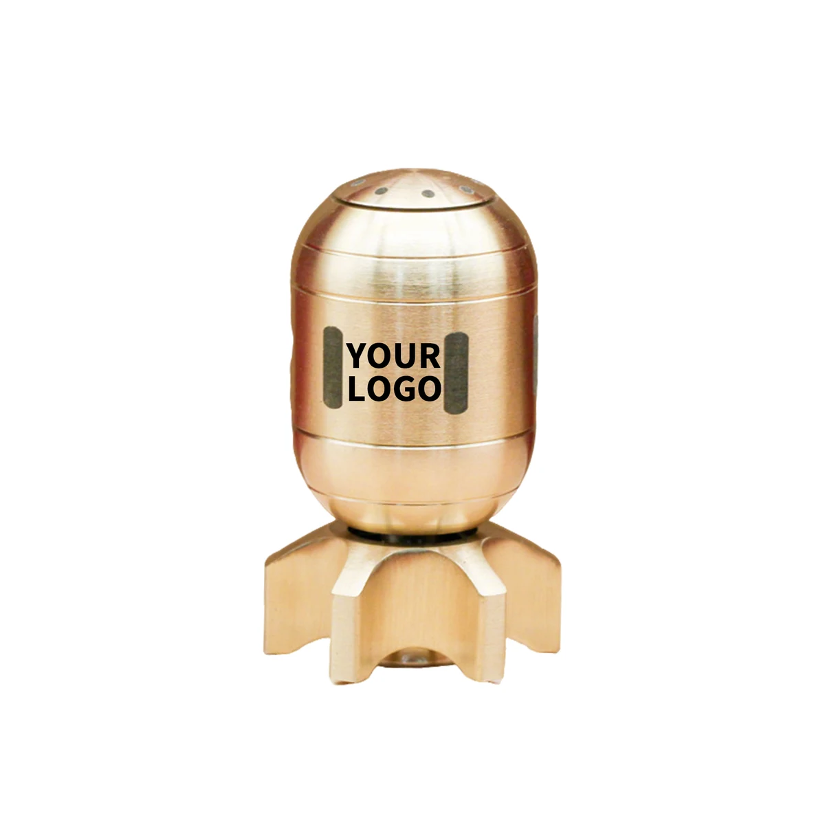 Solid Brass Torpedo Fidget Spinner 1.4" Length X 1.4" Width X 2.3" Height 1