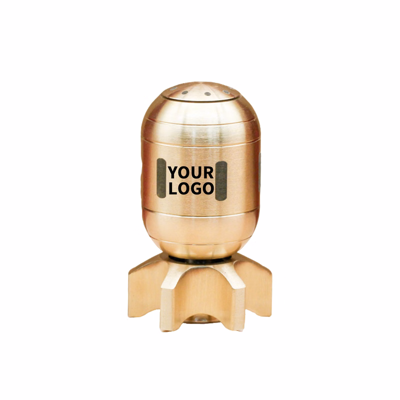 Solid Brass Torpedo Fidget Spinner 1.4" Length X 1.4" Width X 2.3" Height