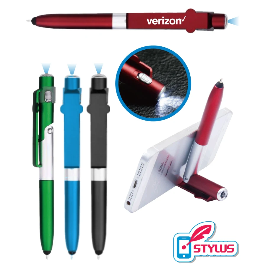 4-in1 Phone Stand LED Flashlight Stylus Pen 1