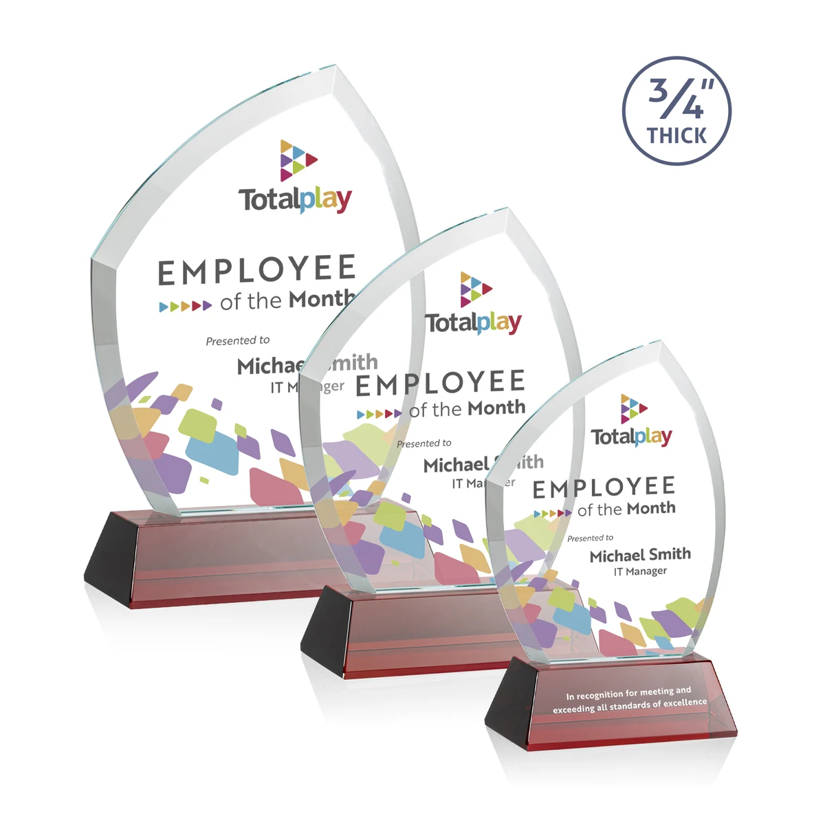Daltry VividPrint™ Award on Newhaven Base - Red 1