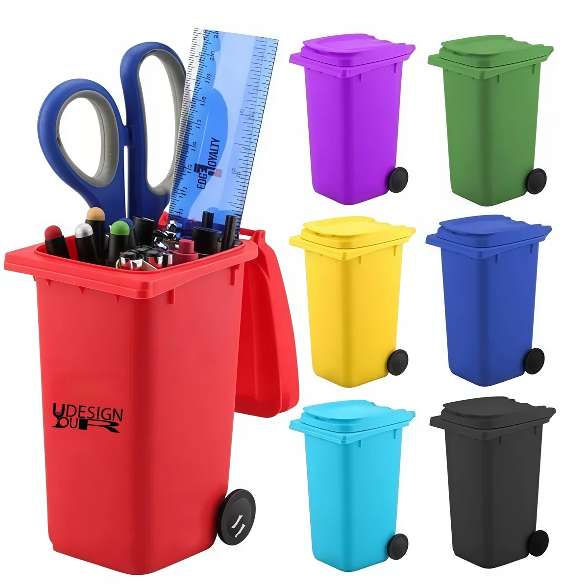 Mini Plastic Trash Garbage Can Bin Pen Holder Desk Organizer 1