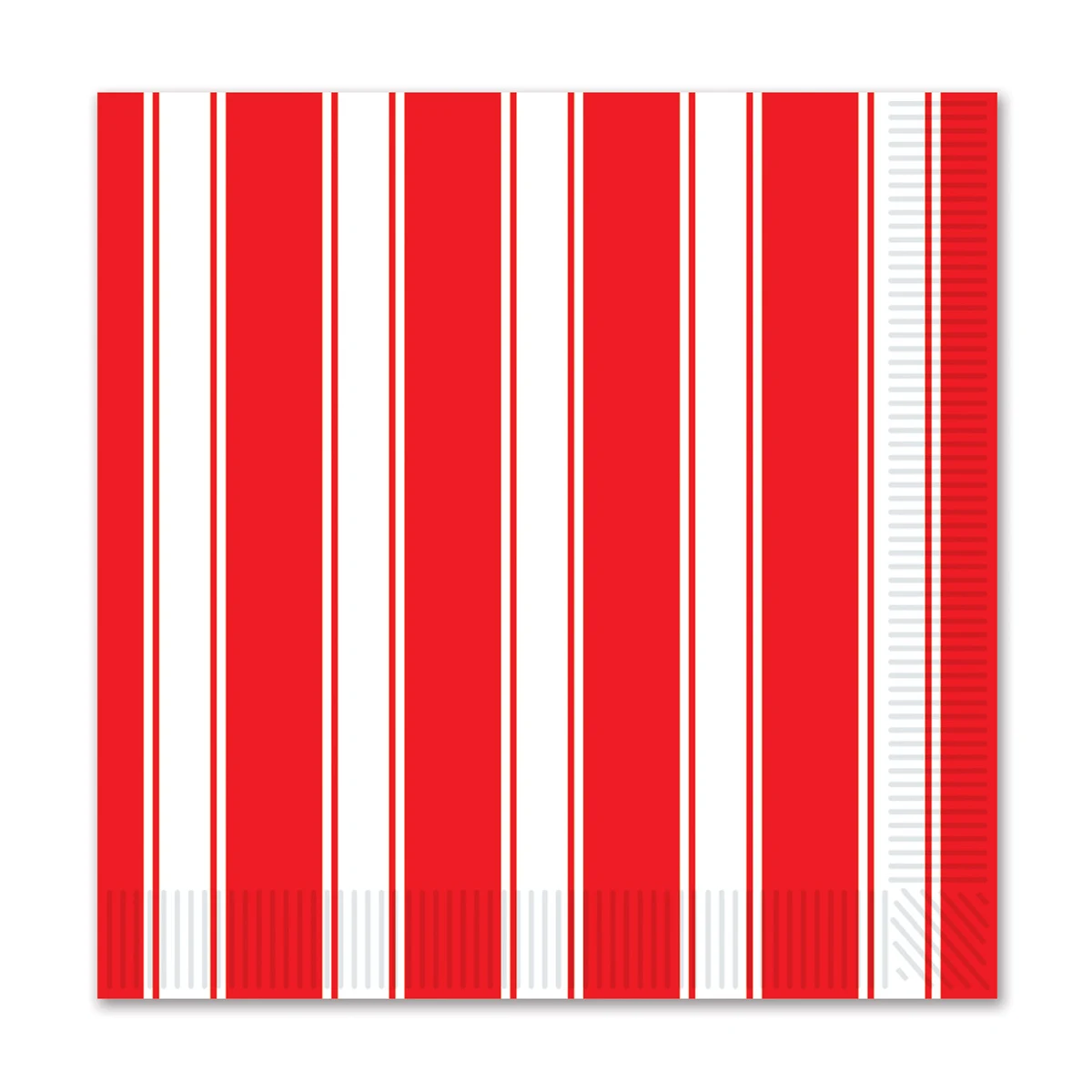 Red & White Stripes Beverage Napkins 1