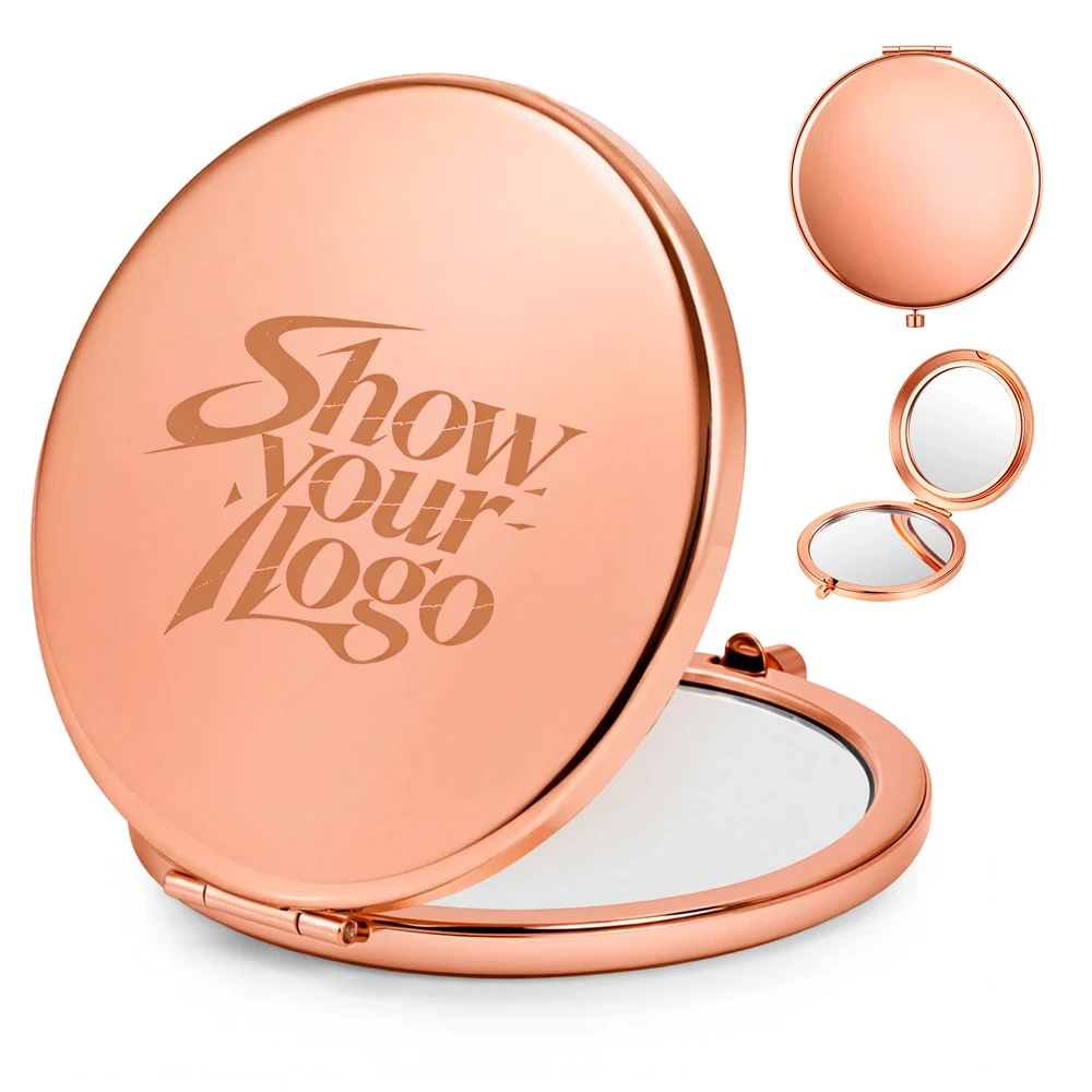 1x/2x Double Flat Metal Folding Pocket Mirror 1