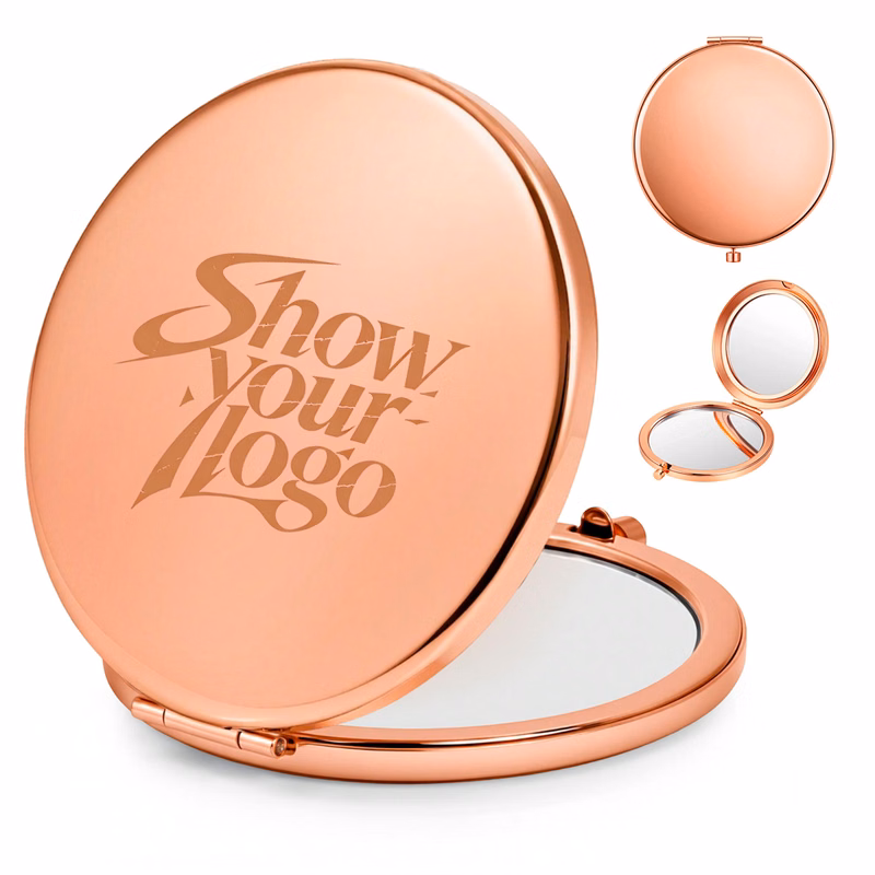 1x/2x Double Flat Metal Folding Pocket Mirror