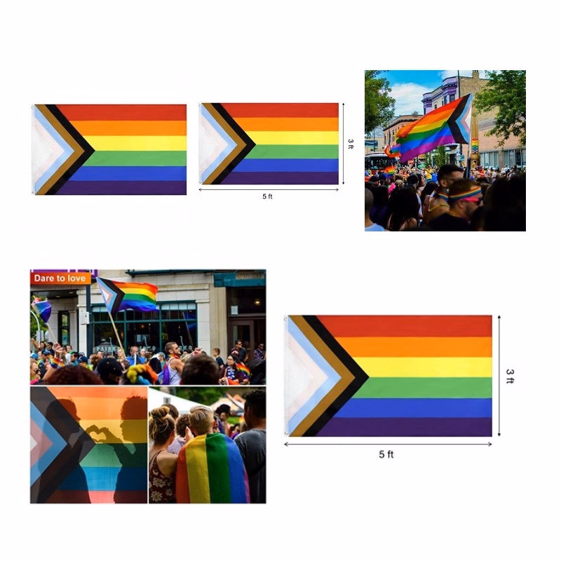 3 X 5Ft Progressive Pride Rainbow Flag