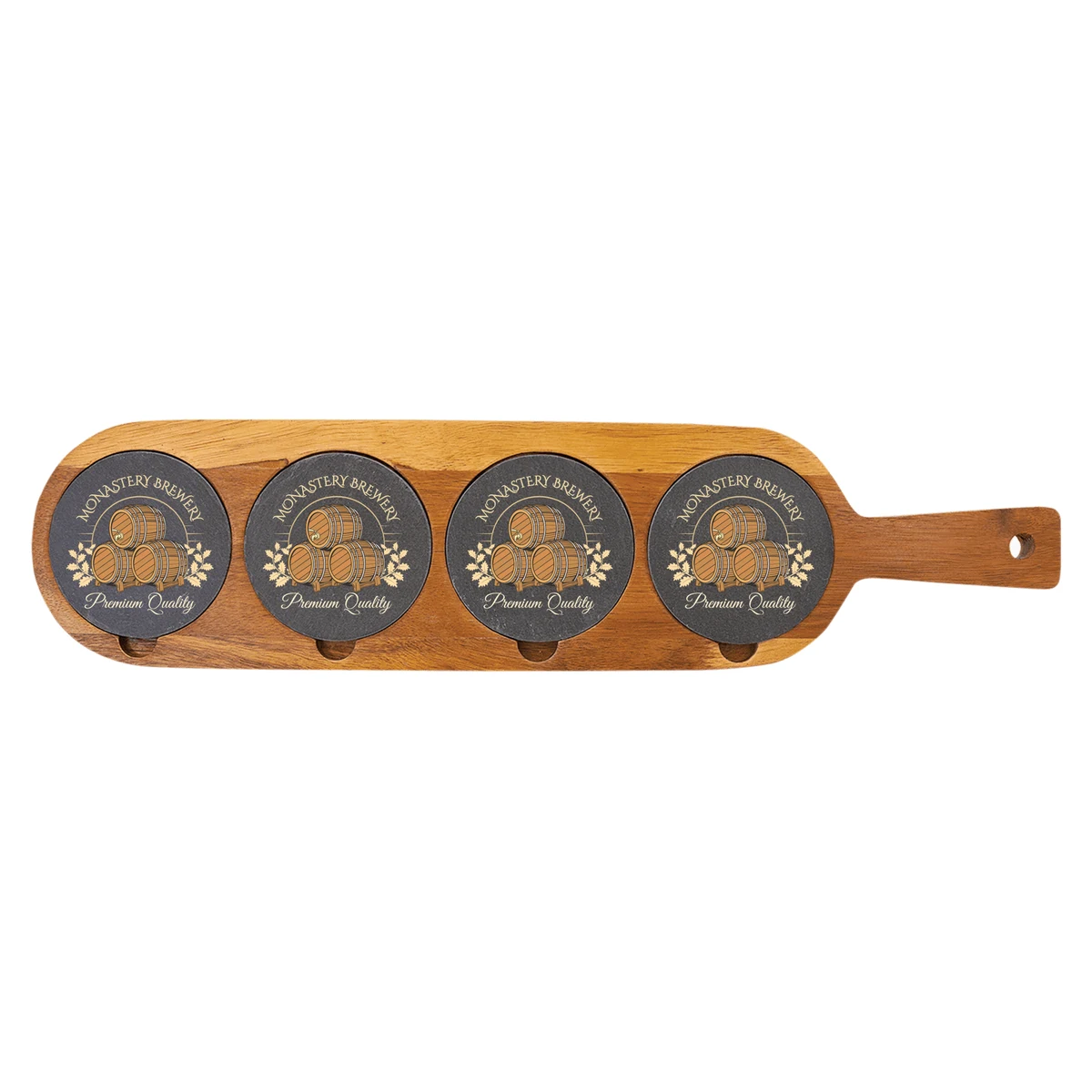 18" x 4" Acacia Wood/Slate Serving Board 1