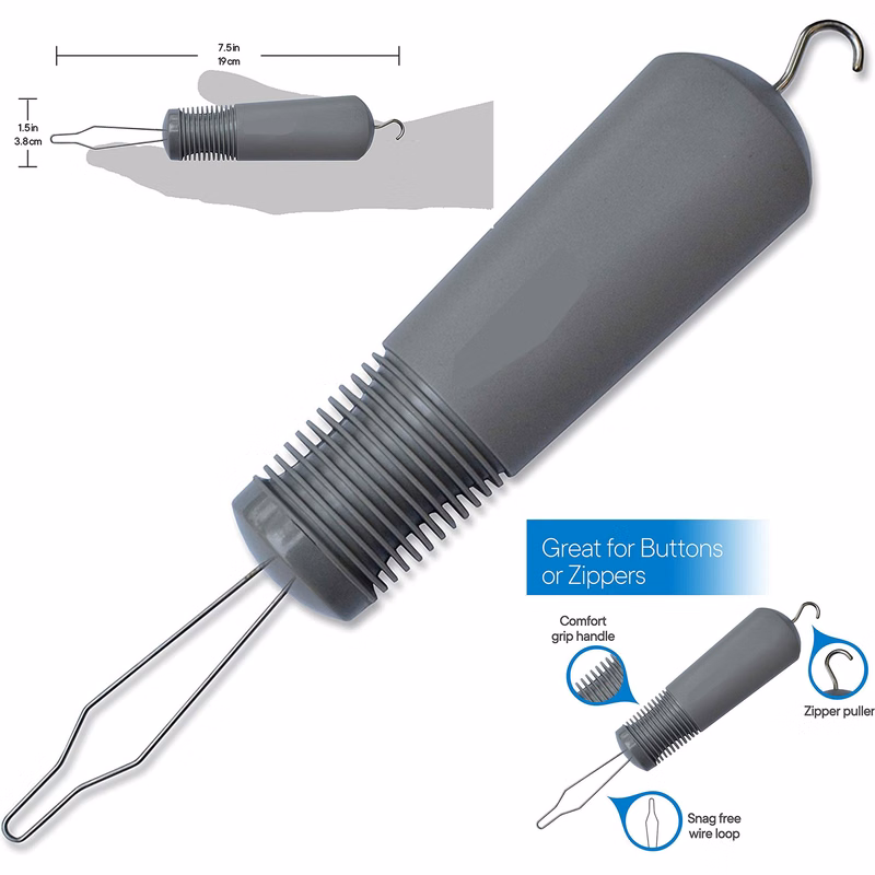 Button Hook with Zipper Pull