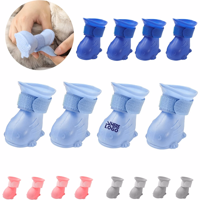 Waterproof Non-Slip Outdoor Rubber Pet Shoes/ 2 Pairs