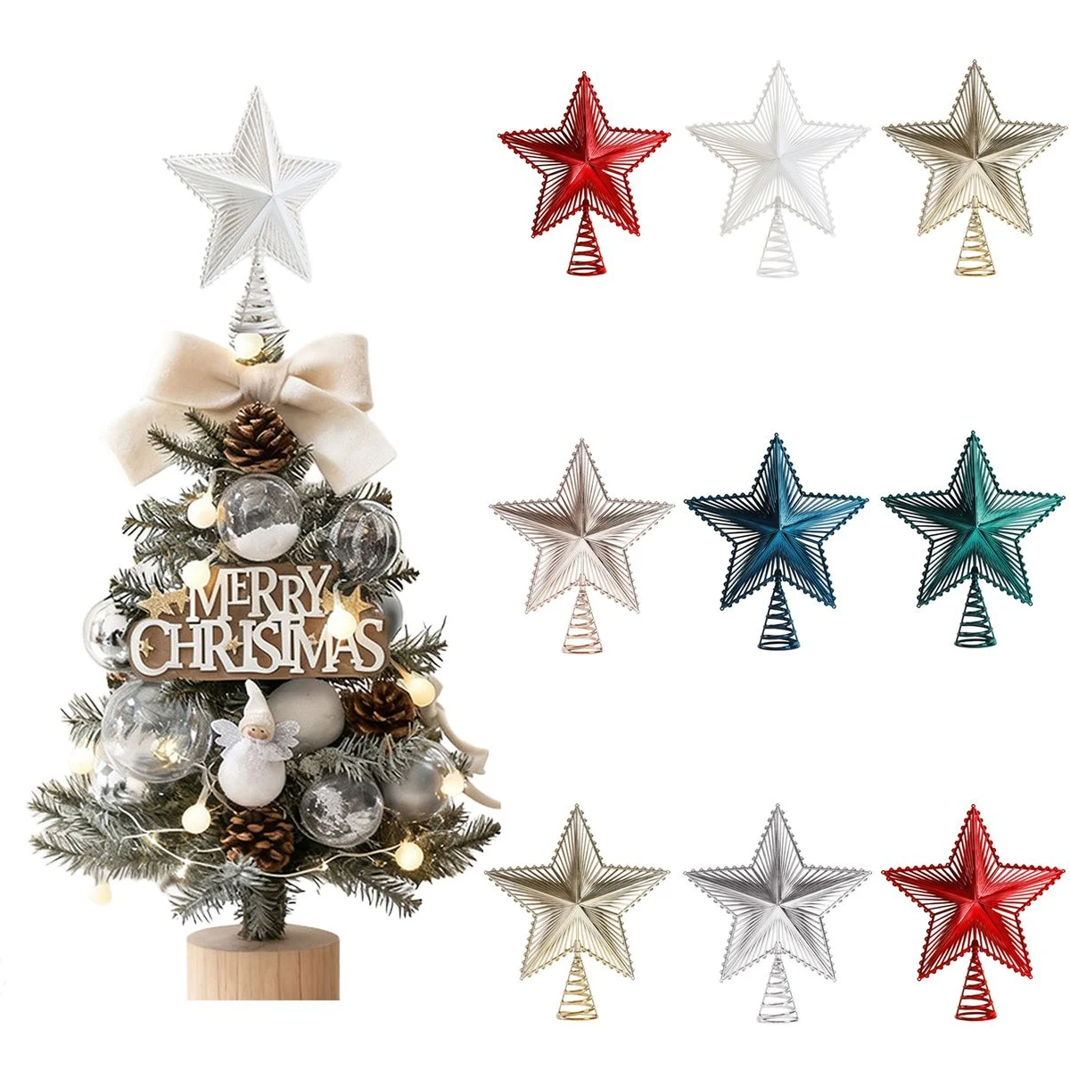 Hollow-Out Christmas Tree Top Star 1