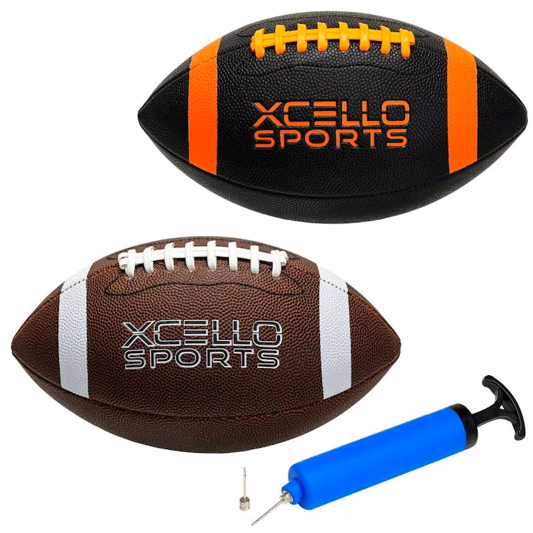 Footballs - Brown Black with Orange Junior Size 10"