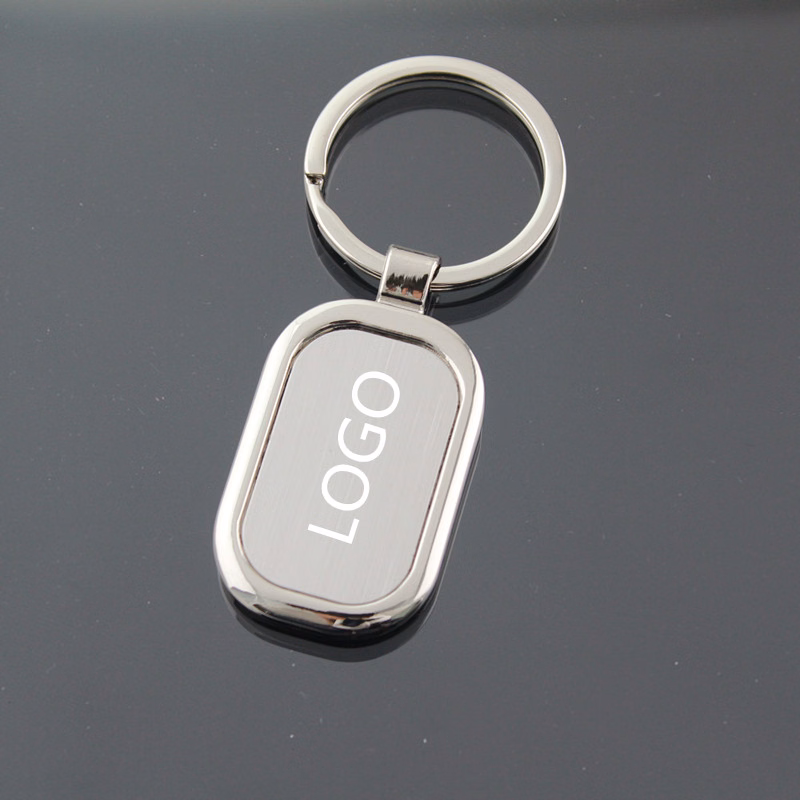 Racetrack-Shaped Zinc Alloy Key Chain