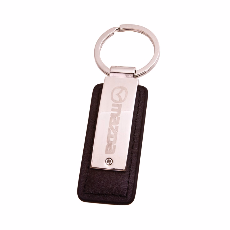 Keychain- Rectangle w/ Leather