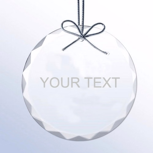 Personalized Crystal Christmas Ornament-Round