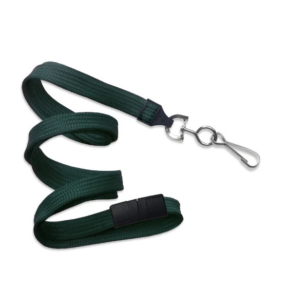 3/8" Breakaway Blank Lanyard w/Swivel Hook (Forest Green) 1