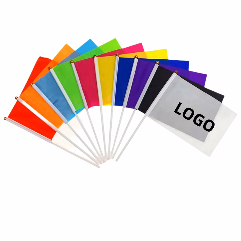 Custom Full Color Mini Flag With Plastic Stick