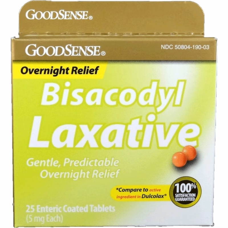 Bisacodyl Laxative Tablets - 5 mg 25 Pack