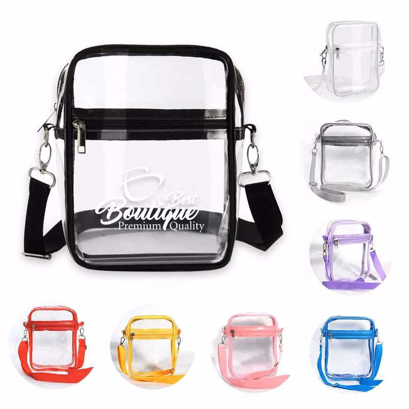 Clear PVC Crossbody Bag Stadium Approved Messenger Bag Purse