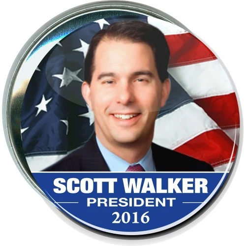 Scott Walker, President, 2016, Political Button 1