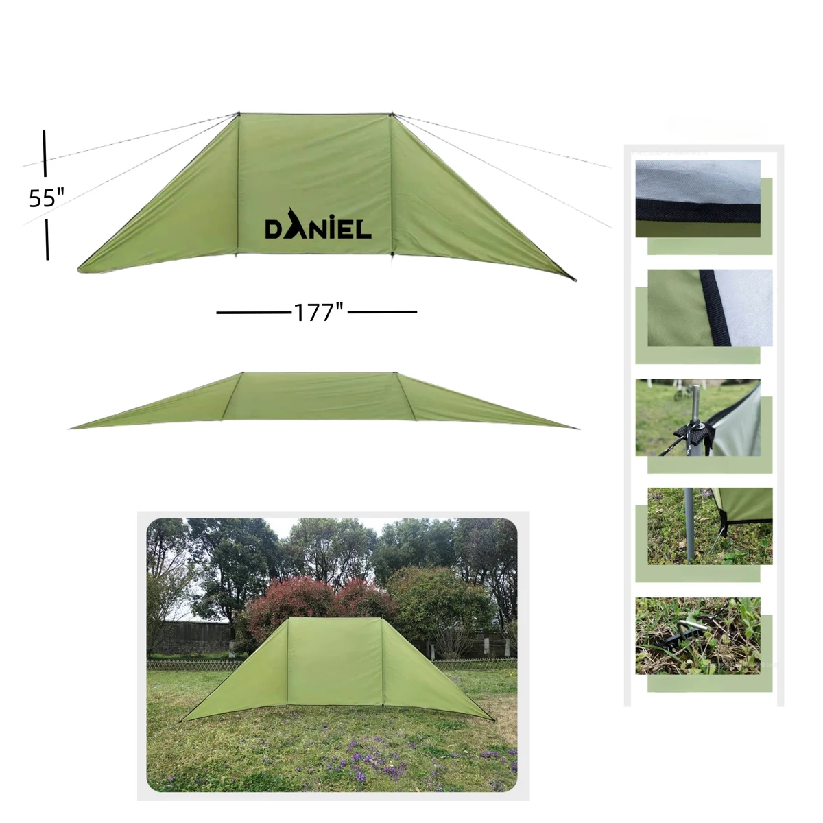 177" x 55" Trapezoidal Outdoor Wind Protection 1