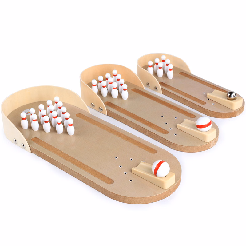 Wooden Desktop Bowling Game