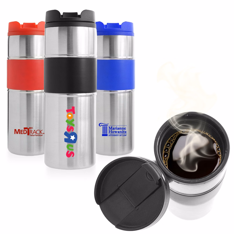 16 Oz. Oceanside Double Wall Stainless Steel Tumbler (Black)