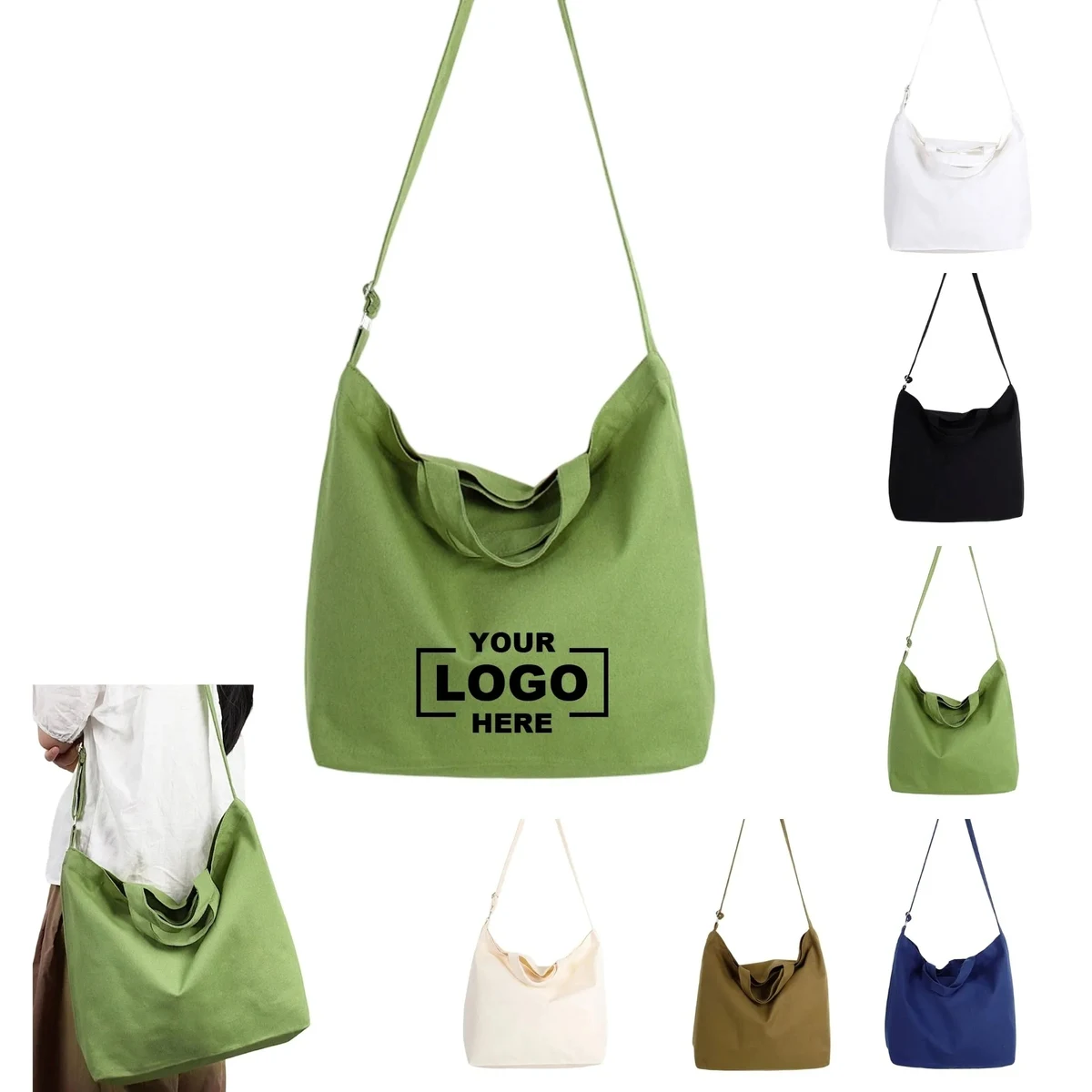 Large Capacity Canvas Crossbody Bag 1