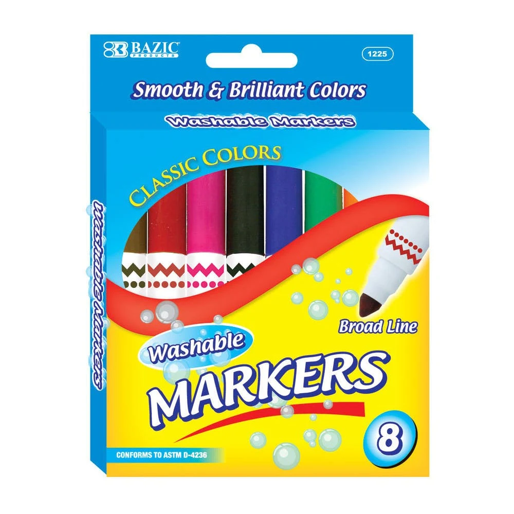 Washable Markers - 8 Count Classic Colors 1