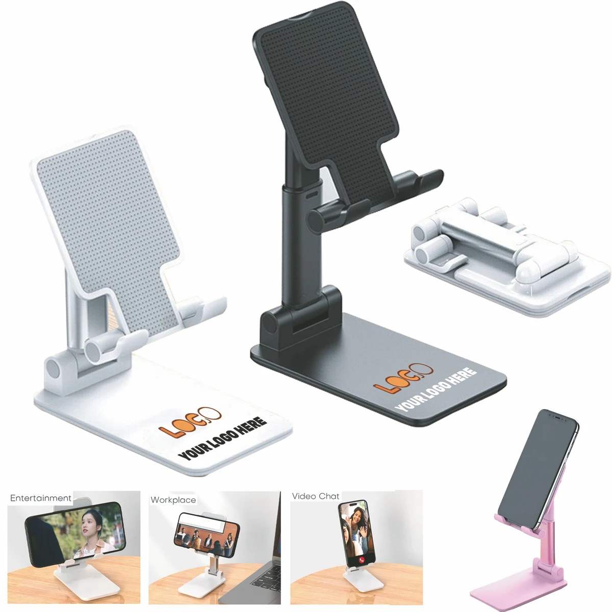 Adjustable & Foldable Phone Stand with Anti-Slip Base 1
