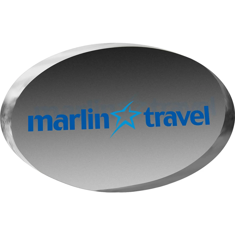 Clear Oval Paper Weight (4"x2 1/2"x 3/4") Screen-Printed 1