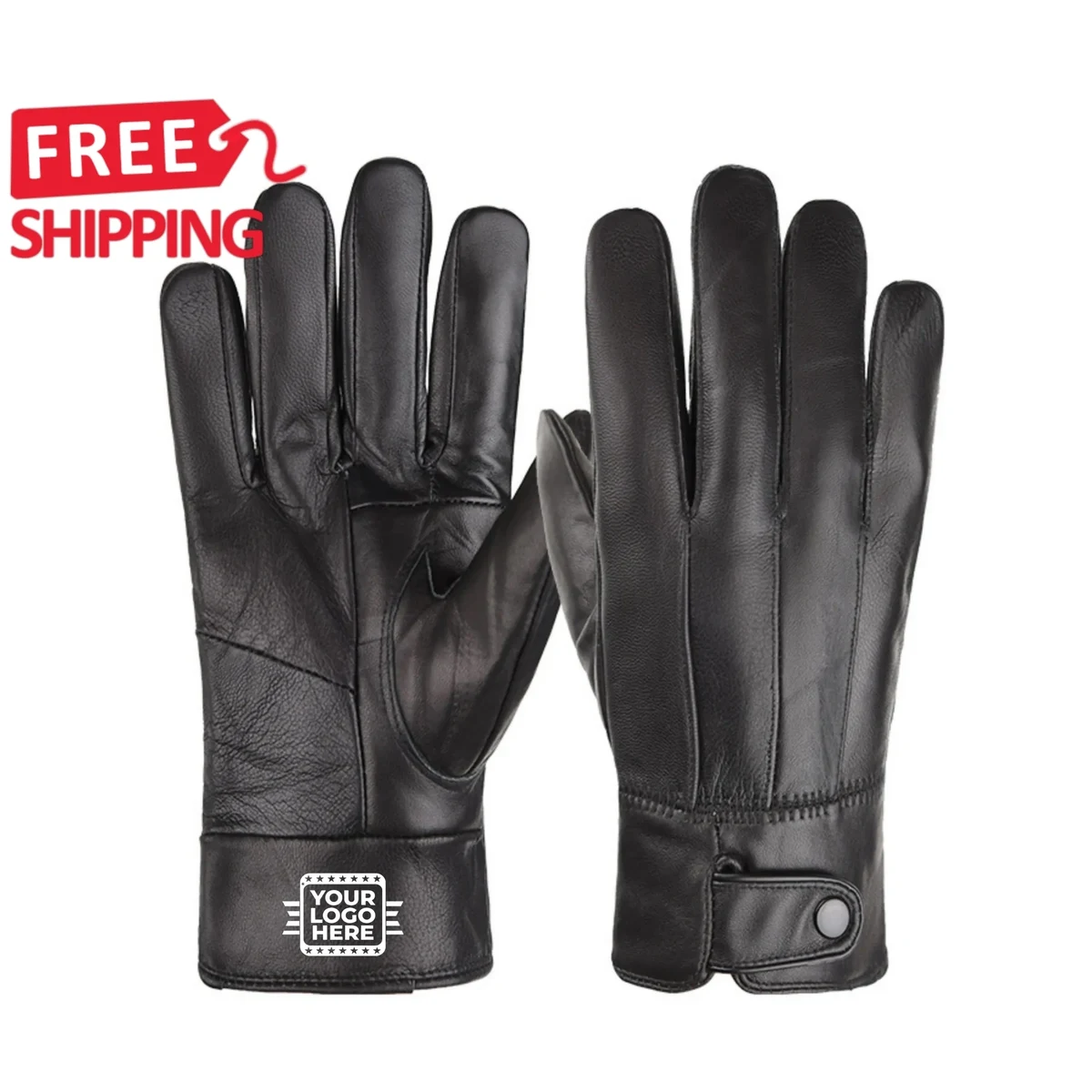 Sheepskin Leather Cashmere Winter Gloves 1