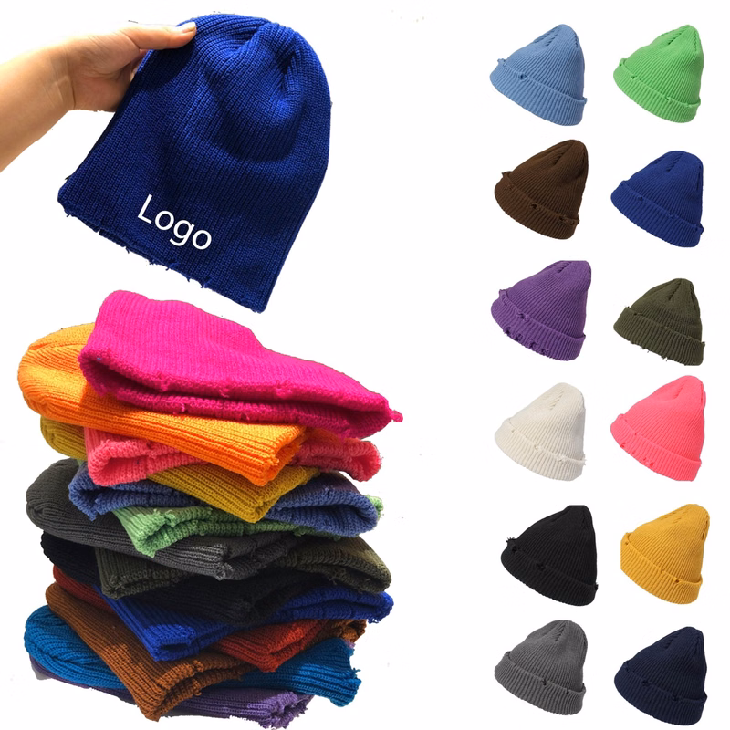 Unisex Winter Warm Knit Dilapidated Hole Beanie