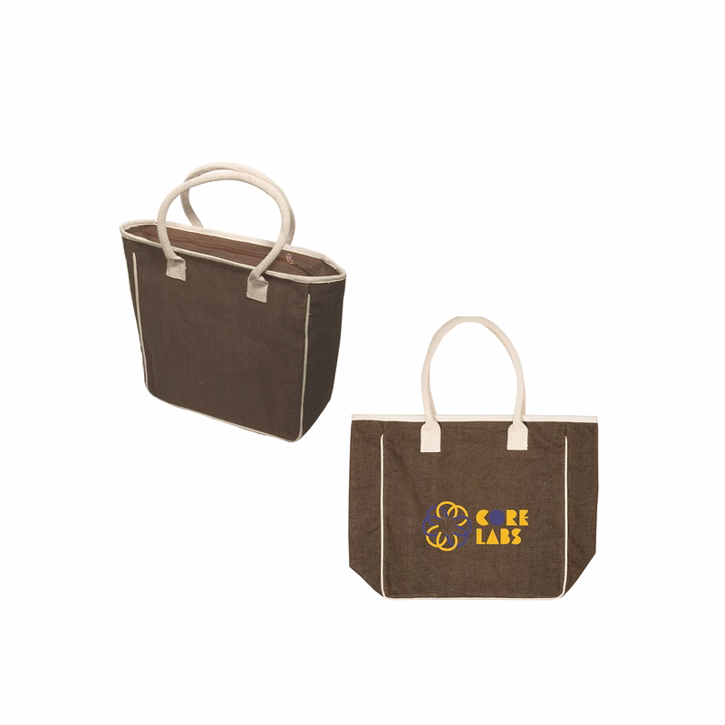 Seville Jute & Canvas Tote Bag