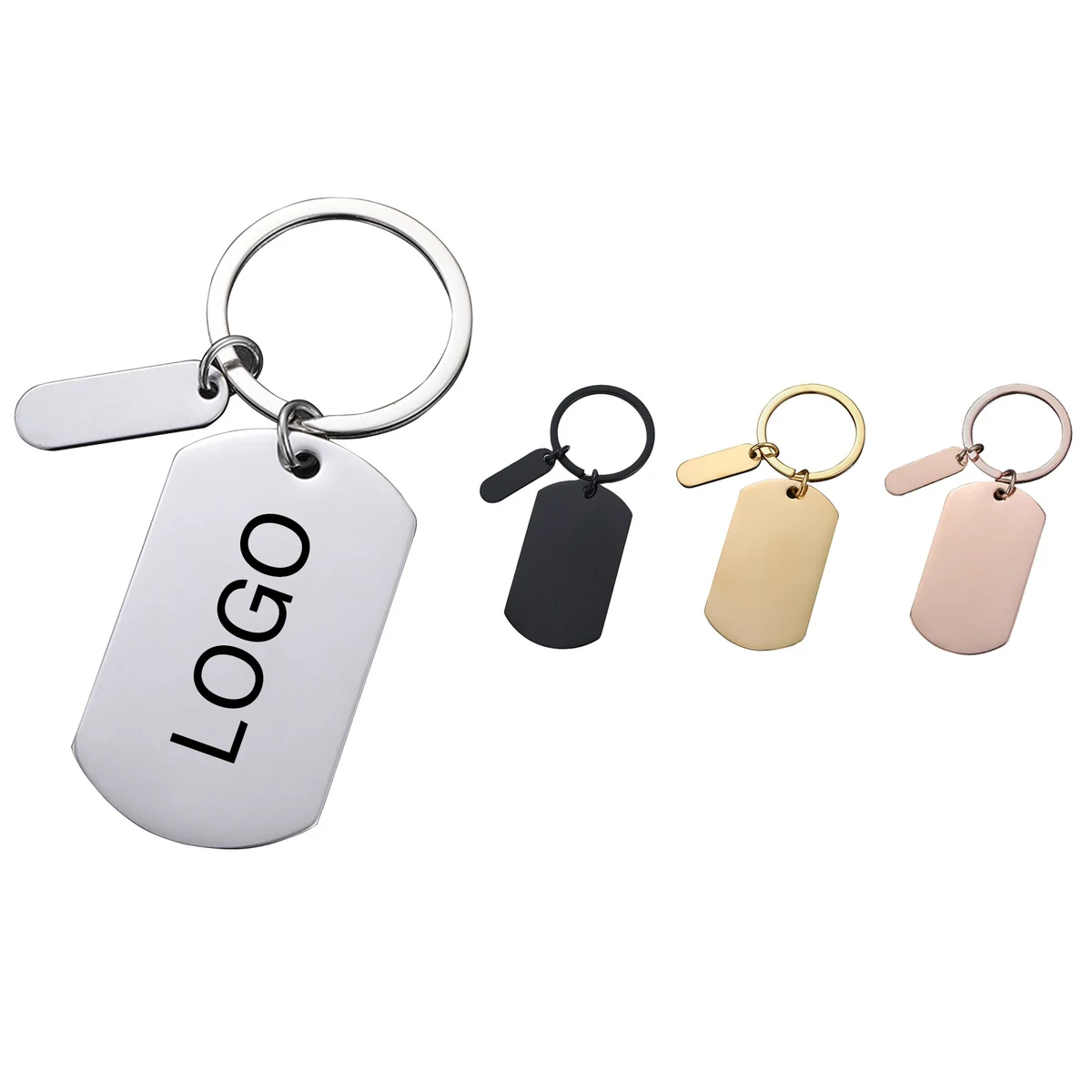 Stainless Steel Dog Tag Keychain 1
