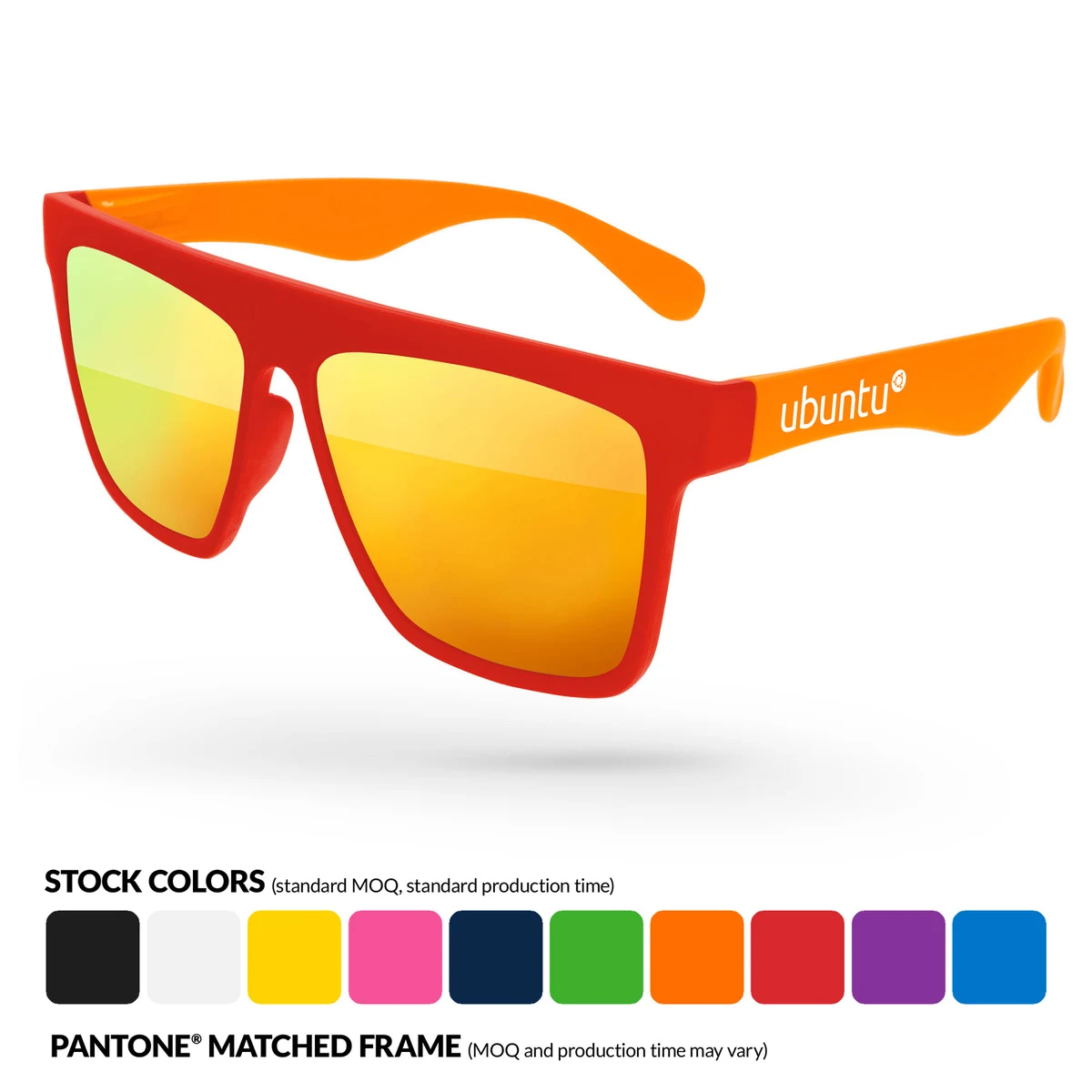 2-Tone Laser Mirror Sunglasses w/ Temple Imprint 1